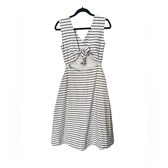 Kate Spade Blue Stripe White Dress w Pockets - Picture 4 of 5